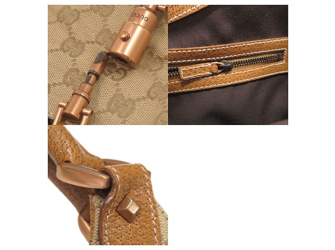 Borsa a spalla Gucci New Jackie Beige Cammello - vista 10