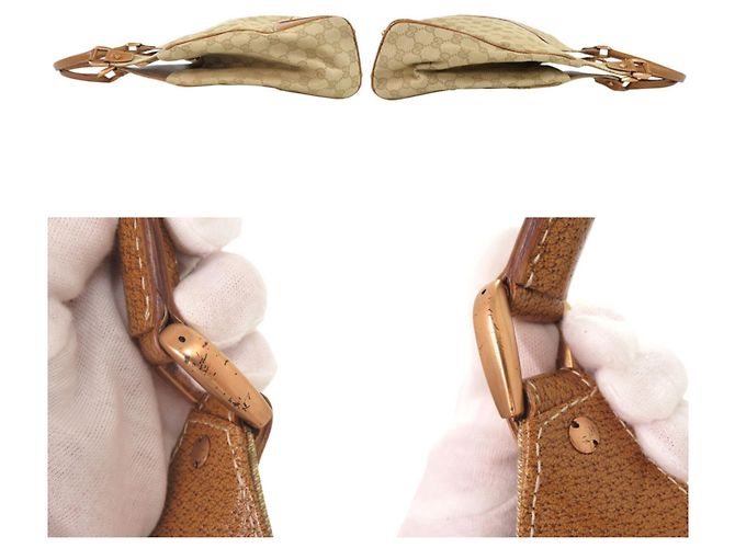 Borsa a spalla Gucci New Jackie Beige Cammello - vista 8