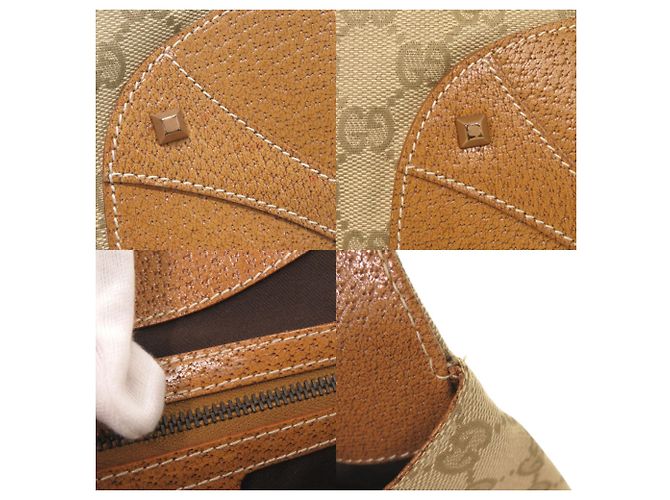 Borsa a spalla Gucci New Jackie Beige Cammello - vista 9