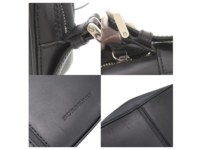 Borsa a tracolla Burberry Logo in pelle nera Nero - vista 10