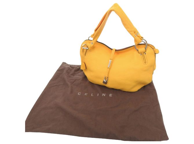Céline Bolsa de mão Celine Bittersweet em couro Amarelo - vista 2