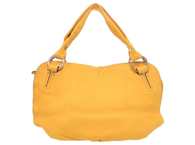 Céline Bolsa de mão Celine Bittersweet em couro Amarelo - vista 3