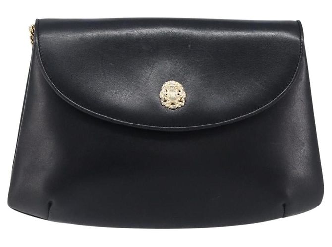 Céline Bolsa de Ombro com Corrente CELINE em Couro Preto e Dourado Auth ep16204 - vista 13