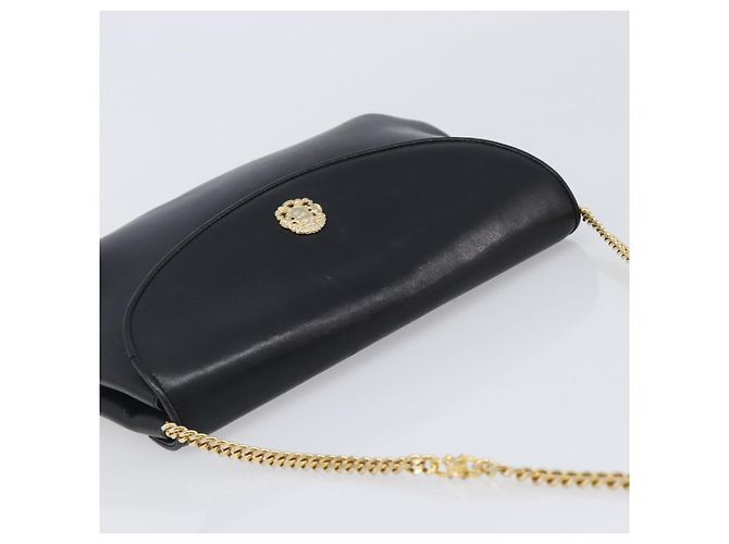 Céline Bolsa de Ombro com Corrente CELINE em Couro Preto e Dourado Auth ep16204 - vista 14