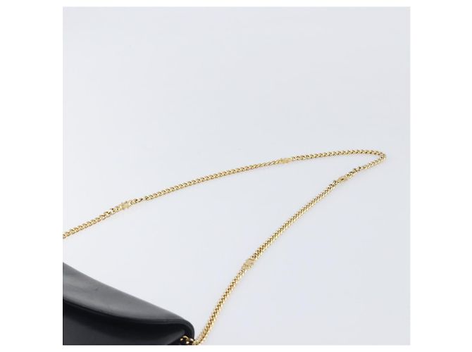 Céline Bolsa de Ombro com Corrente CELINE em Couro Preto e Dourado Auth ep16204 - vista 15