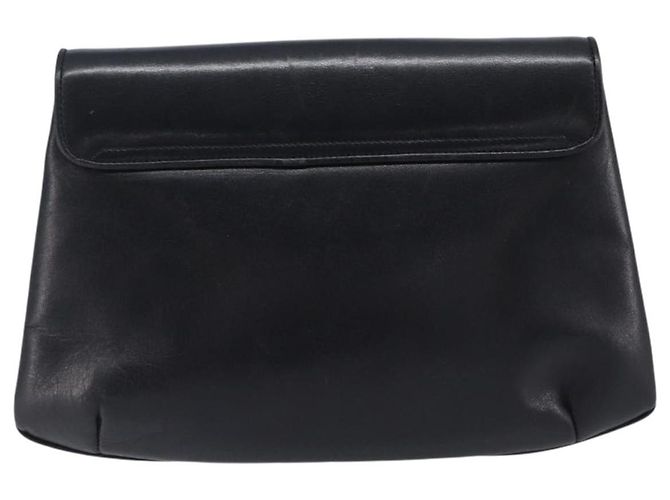 Céline Bolsa de Ombro com Corrente CELINE em Couro Preto e Dourado Auth ep16204 - vista 2