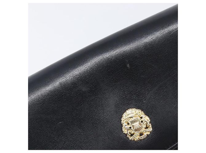 Céline Bolsa de Ombro com Corrente CELINE em Couro Preto e Dourado Auth ep16204 - vista 21