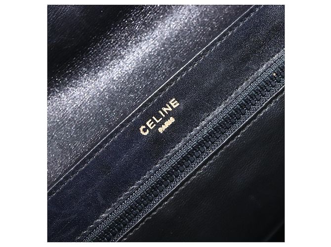 Céline Bolsa de Ombro com Corrente CELINE em Couro Preto e Dourado Auth ep16204 - vista 24