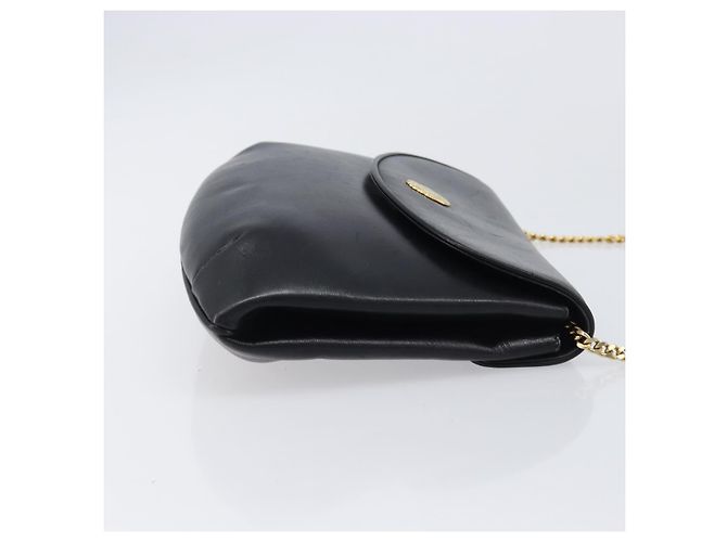 Céline Bolsa de Ombro com Corrente CELINE em Couro Preto e Dourado Auth ep16204 - vista 3