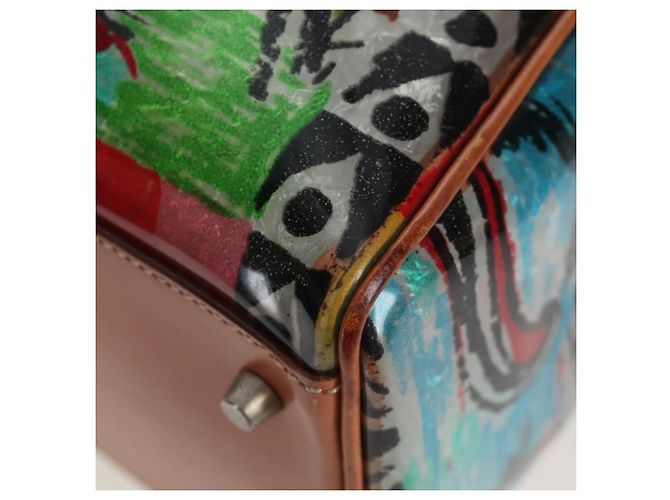 PRADA Tote Bag Vinyl Multicolor Silver Auth 204422A Silvery Multiple colors - view 16