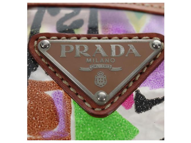 PRADA Tote Bag Vinyl Multicolor Silver Auth 204422A Silvery Multiple colors - view 19