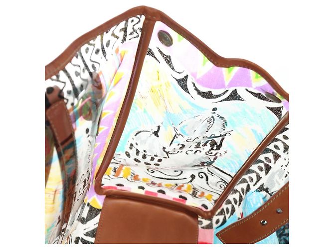PRADA Tote Bag Vinyl Multicolor Silver Auth 204422A Silvery Multiple colors - view 24