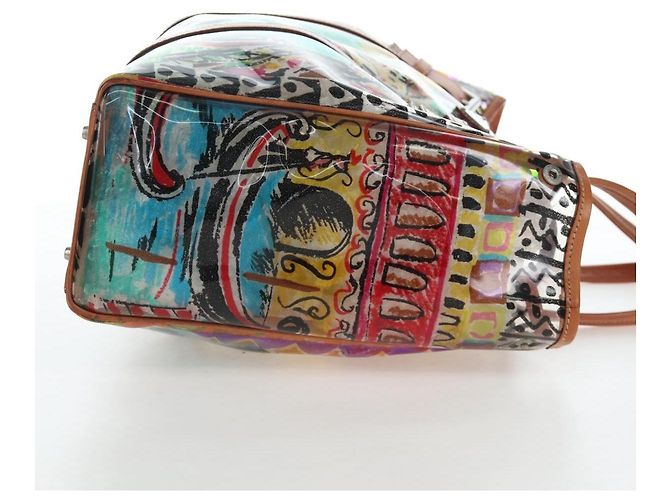 PRADA Tote Bag Vinyl Multicolor Silver Auth 204422A Silvery Multiple colors - view 4