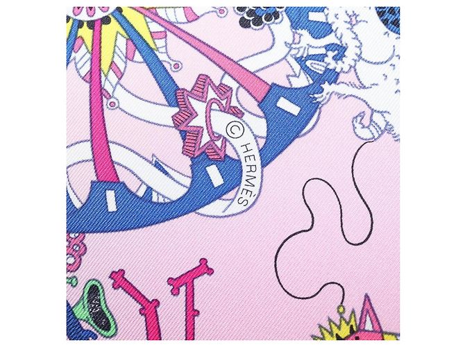 Hermès HERMES Carre 90 Seidentuch Rosa Gelb "La Folle Parade" Auth ki6876M Pink - Ansicht 13