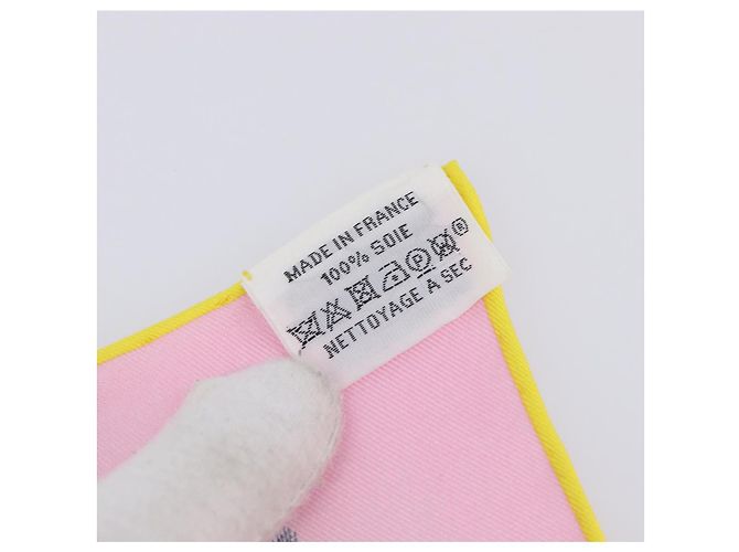 Hermès HERMES Carre 90 Seidentuch Rosa Gelb "La Folle Parade" Auth ki6876M Pink - Ansicht 26