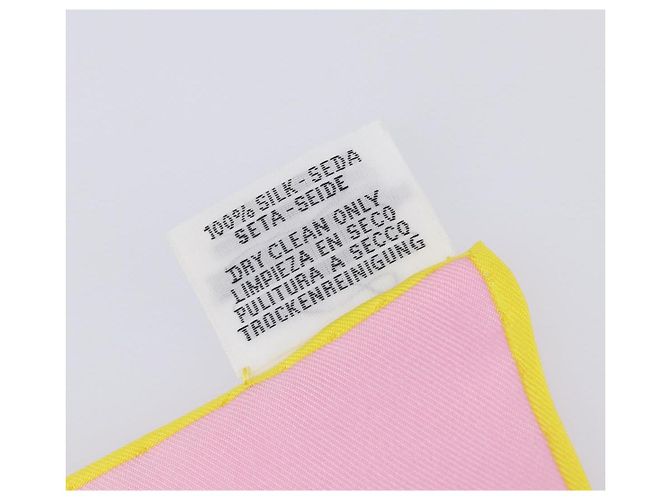 Hermès HERMES Carre 90 Seidentuch Rosa Gelb "La Folle Parade" Auth ki6876M Pink - Ansicht 27
