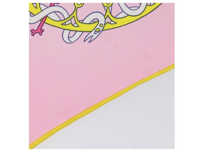Hermès HERMES Carre 90 Seidentuch Rosa Gelb "La Folle Parade" Auth ki6876M Pink - Ansicht 28