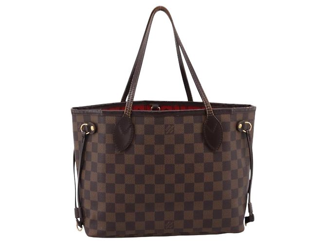 Borsa Tote LOUIS VUITTON Damier Ebene Neverfull PM N51109 LV Auth ep15899 - vista 2