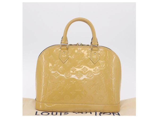 LOUIS VUITTON Monogram Vernis Alma PM Hand Bag Beige M90170 LV Auth ka6313A - vista 12