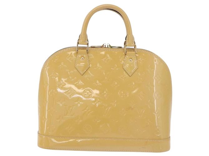 LOUIS VUITTON Monogram Vernis Alma PM Hand Bag Beige M90170 LV Auth ka6313A - vista 13