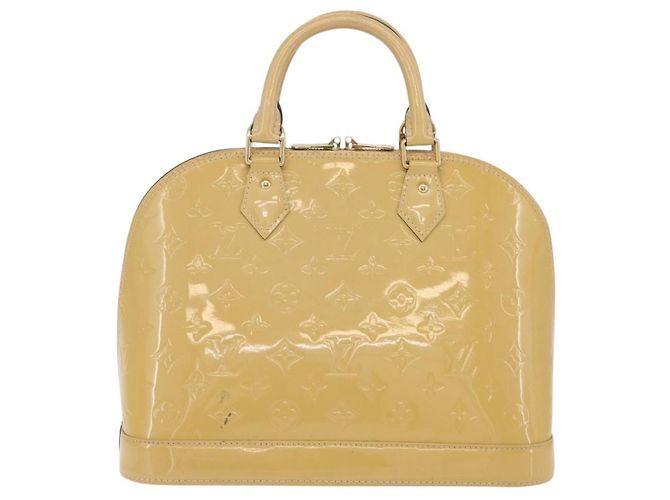 LOUIS VUITTON Monogram Vernis Alma PM Hand Bag Beige M90170 LV Auth ka6313A - vista 3