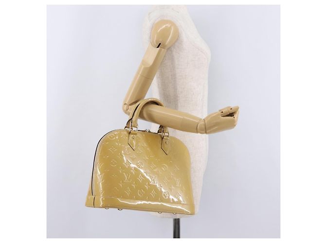 LOUIS VUITTON Monogram Vernis Alma PM Hand Bag Beige M90170 LV Auth ka6313A - vista 30