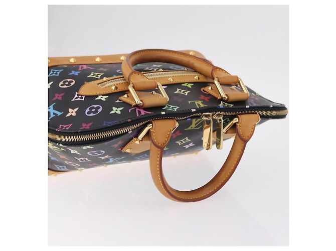 Borsa a mano LOUIS VUITTON Monogram Multicolor Alma Nero M92646 LV Auth ka6314V - vista 14