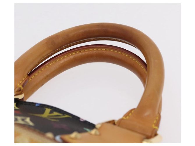 Borsa a mano LOUIS VUITTON Monogram Multicolor Alma Nero M92646 LV Auth ka6314V - vista 15