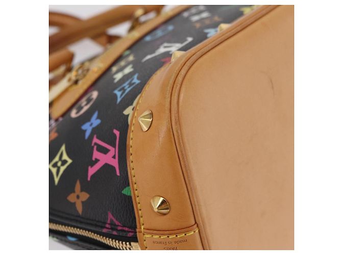 Borsa a mano LOUIS VUITTON Monogram Multicolor Alma Nero M92646 LV Auth ka6314V - vista 16