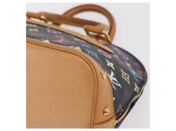 Borsa a mano LOUIS VUITTON Monogram Multicolor Alma Nero M92646 LV Auth ka6314V - vista 17