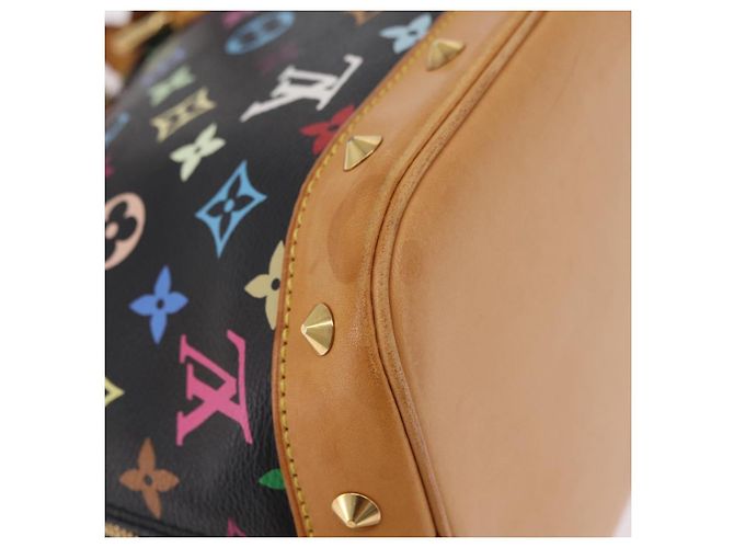 Borsa a mano LOUIS VUITTON Monogram Multicolor Alma Nero M92646 LV Auth ka6314V - vista 18