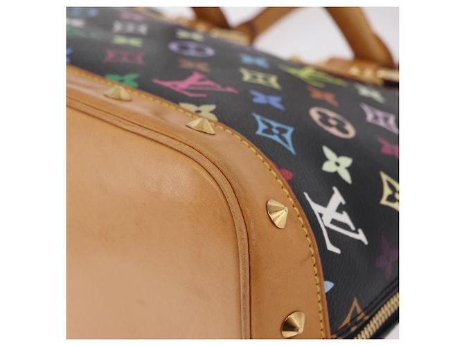 Borsa a mano LOUIS VUITTON Monogram Multicolor Alma Nero M92646 LV Auth ka6314V - vista 19