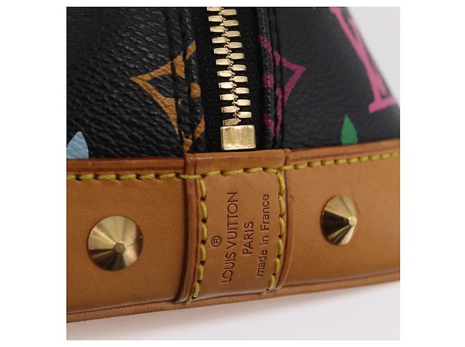 Borsa a mano LOUIS VUITTON Monogram Multicolor Alma Nero M92646 LV Auth ka6314V - vista 20