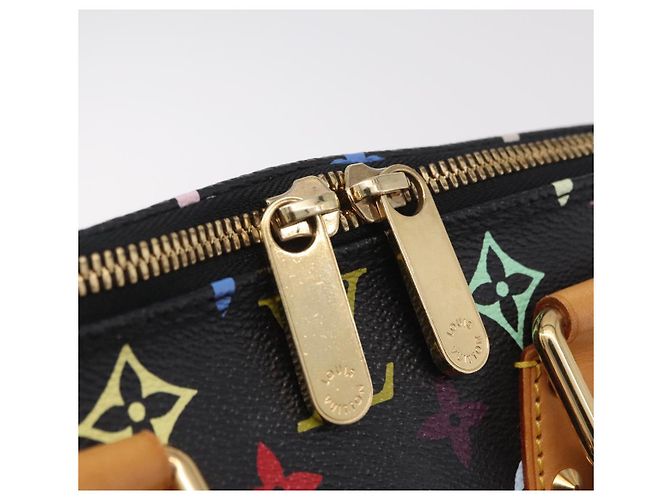 Borsa a mano LOUIS VUITTON Monogram Multicolor Alma Nero M92646 LV Auth ka6314V - vista 21