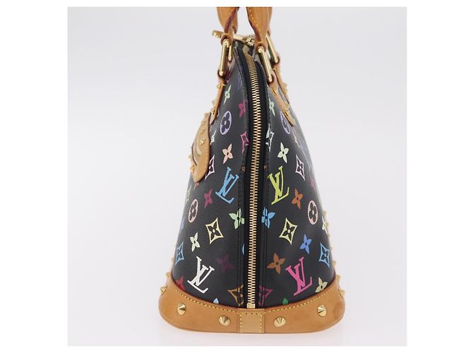 Borsa a mano LOUIS VUITTON Monogram Multicolor Alma Nero M92646 LV Auth ka6314V - vista 4