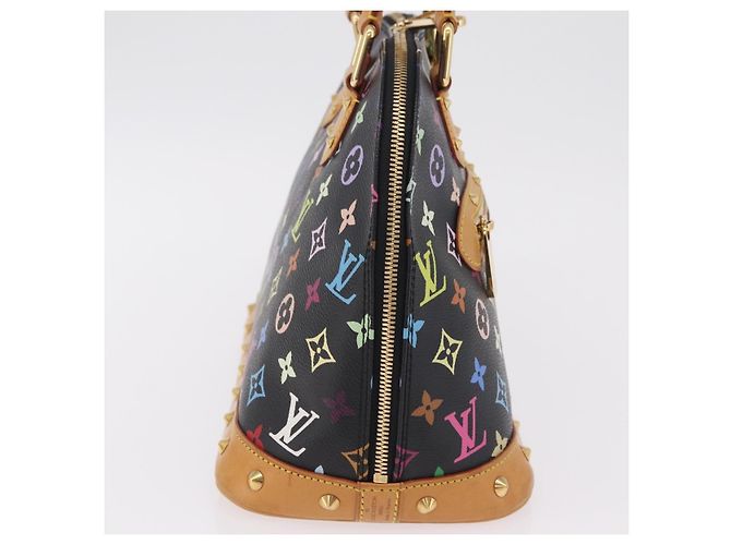 Borsa a mano LOUIS VUITTON Monogram Multicolor Alma Nero M92646 LV Auth ka6314V - vista 5