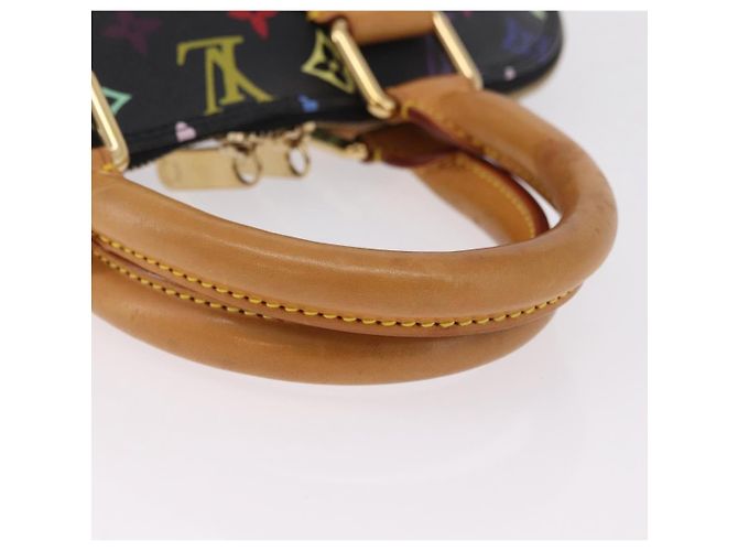 Borsa a mano LOUIS VUITTON Monogram Multicolor Alma Nero M92646 LV Auth ka6314V - vista 7