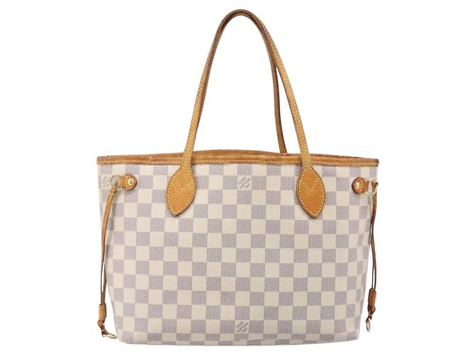 Borsa Tote LOUIS VUITTON Damier Azur Neverfull PM N41362 LV Auth ep15839 - vista 2