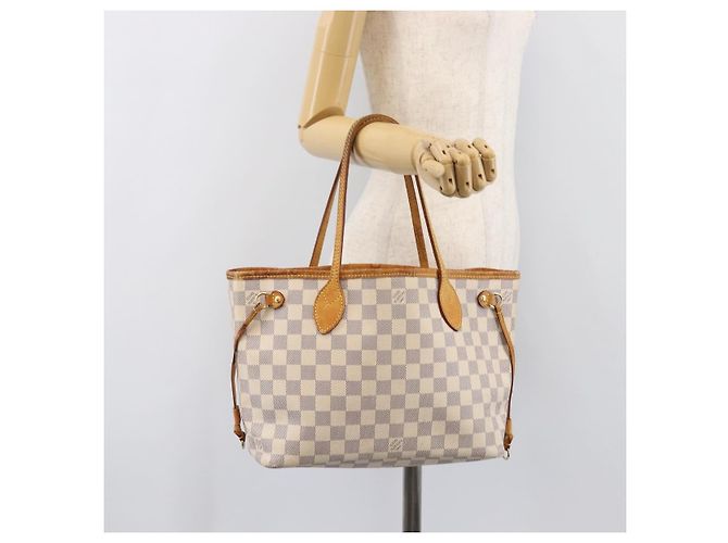 Borsa Tote LOUIS VUITTON Damier Azur Neverfull PM N41362 LV Auth ep15839 - vista 29
