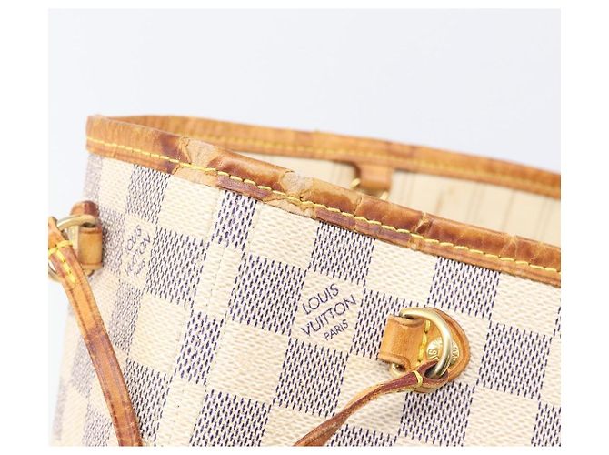 Borsa Tote LOUIS VUITTON Damier Azur Neverfull PM N41362 LV Auth ep15839 - vista 9