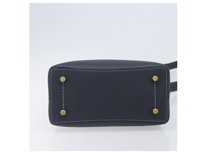 Coach Schultertasche Leder 2way Navy Gold Auth ki6820A Golden Marineblau - Ansicht 13
