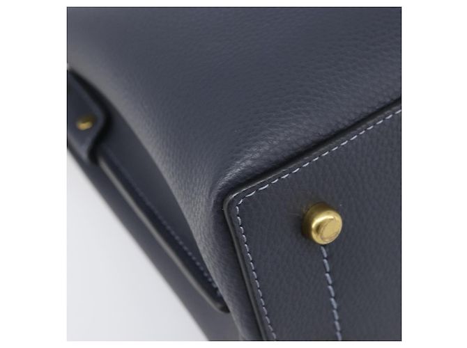 Coach Schultertasche Leder 2way Navy Gold Auth ki6820A Golden Marineblau - Ansicht 15