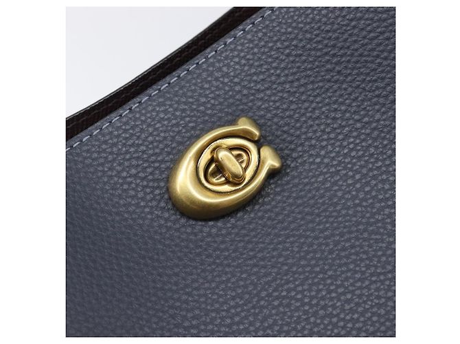 Coach Schultertasche Leder 2way Navy Gold Auth ki6820A Golden Marineblau - Ansicht 18