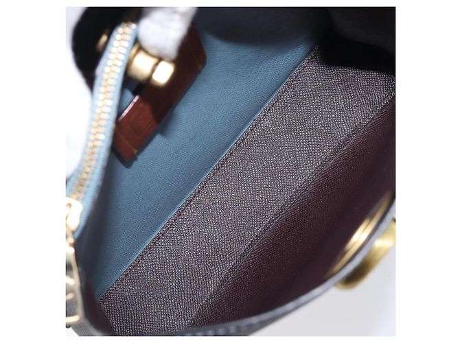 Coach Schultertasche Leder 2way Navy Gold Auth ki6820A Golden Marineblau - Ansicht 21