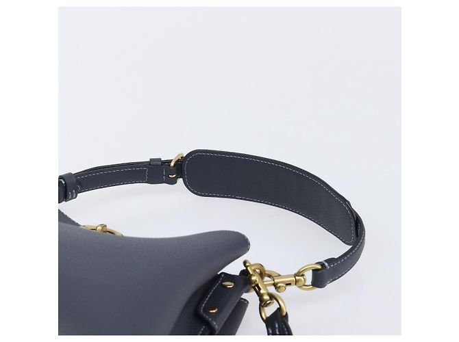 Coach Schultertasche Leder 2way Navy Gold Auth ki6820A Golden Marineblau - Ansicht 8