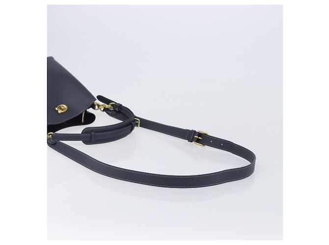 Coach Schultertasche Leder 2way Navy Gold Auth ki6820A Golden Marineblau - Ansicht 9