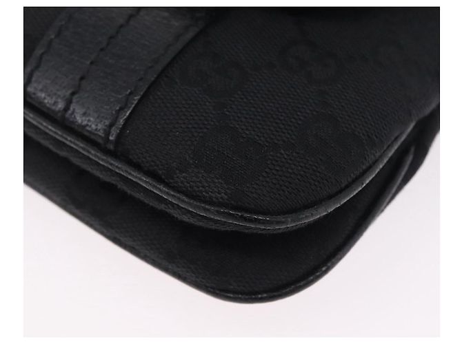 Borsa GUCCI GG Canvas Nero Argento 113014 Auth 206106V - vista 13