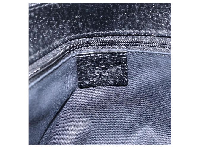 Borsa GUCCI GG Canvas Nero Argento 113014 Auth 206106V - vista 19