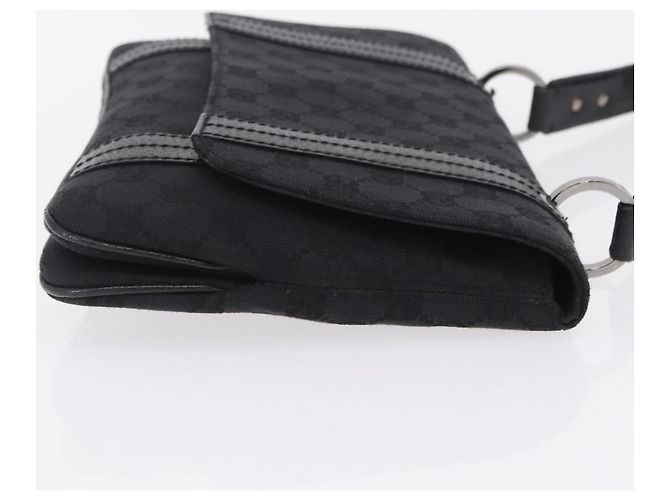 Borsa GUCCI GG Canvas Nero Argento 113014 Auth 206106V - vista 4