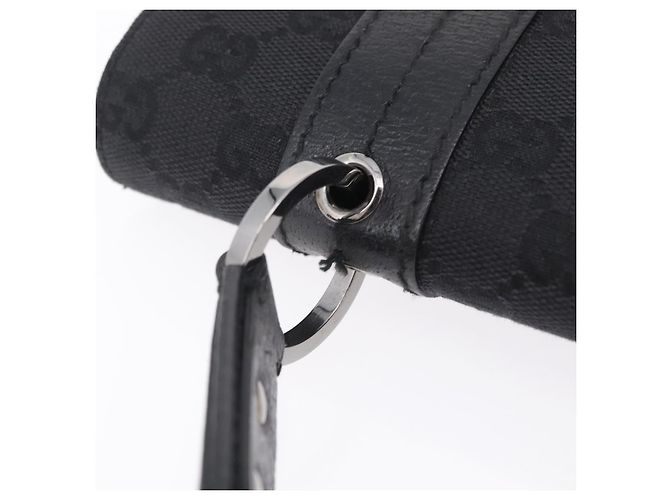 Borsa GUCCI GG Canvas Nero Argento 113014 Auth 206106V - vista 7